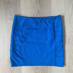 LA Based Woman Small Blue Mini Skirt Bodycon Y2K 2000s Clubbing Stretch Ribbed